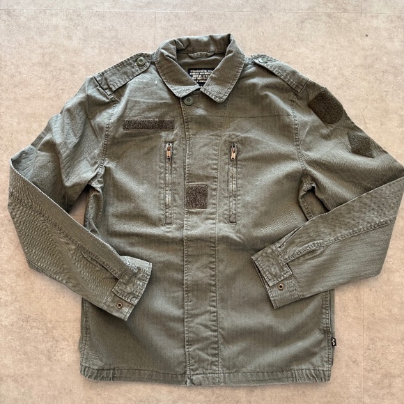 Alpha Industries French Military Field Jacket, faded green herringbone, men's M - Picture 1 of 10